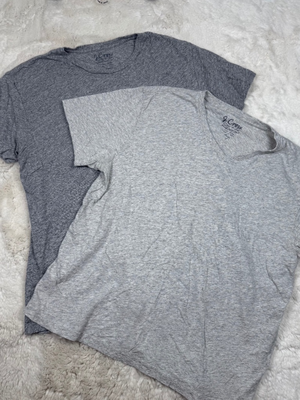 J. Crew Vintage Crew/V-Neck Short Sleeve T-Shirts Cotton Bundle Grey Men's Large